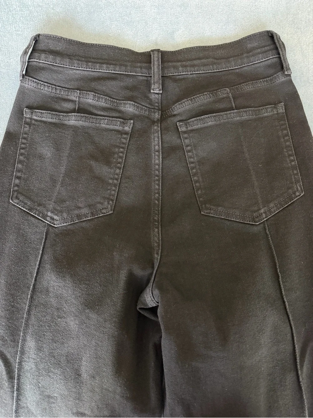 J.Crew Pintuck Denim Black High-Rise Wide-Leg Women's trouser Size 28